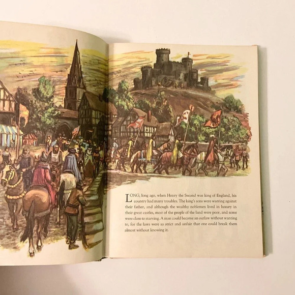 Vintage 1953 Adventures of Robin Hood and Pinocchio Double Sided Book Hardcover - Picture 13 of 16